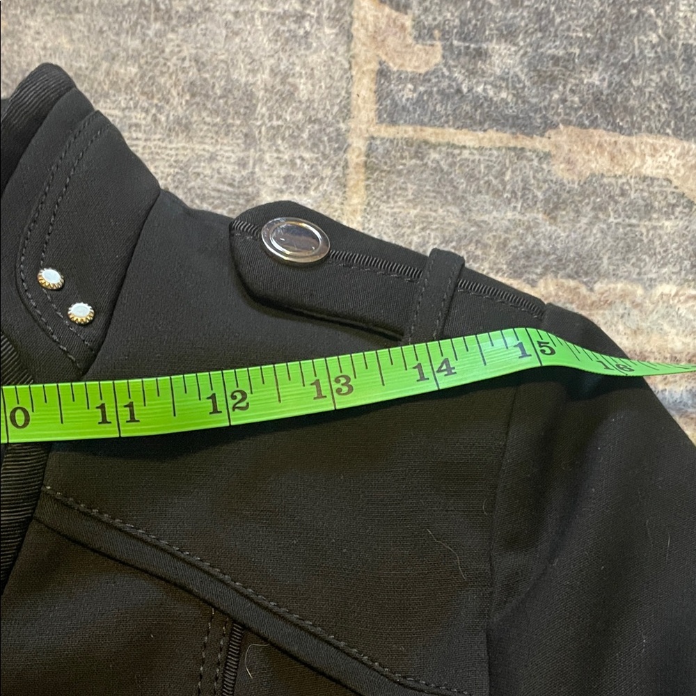 White House Black Market Black Utility Jacket with Gold Accents - Picture 5 of 7